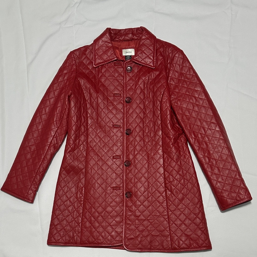Neiman Marcus Red Leather Jacket